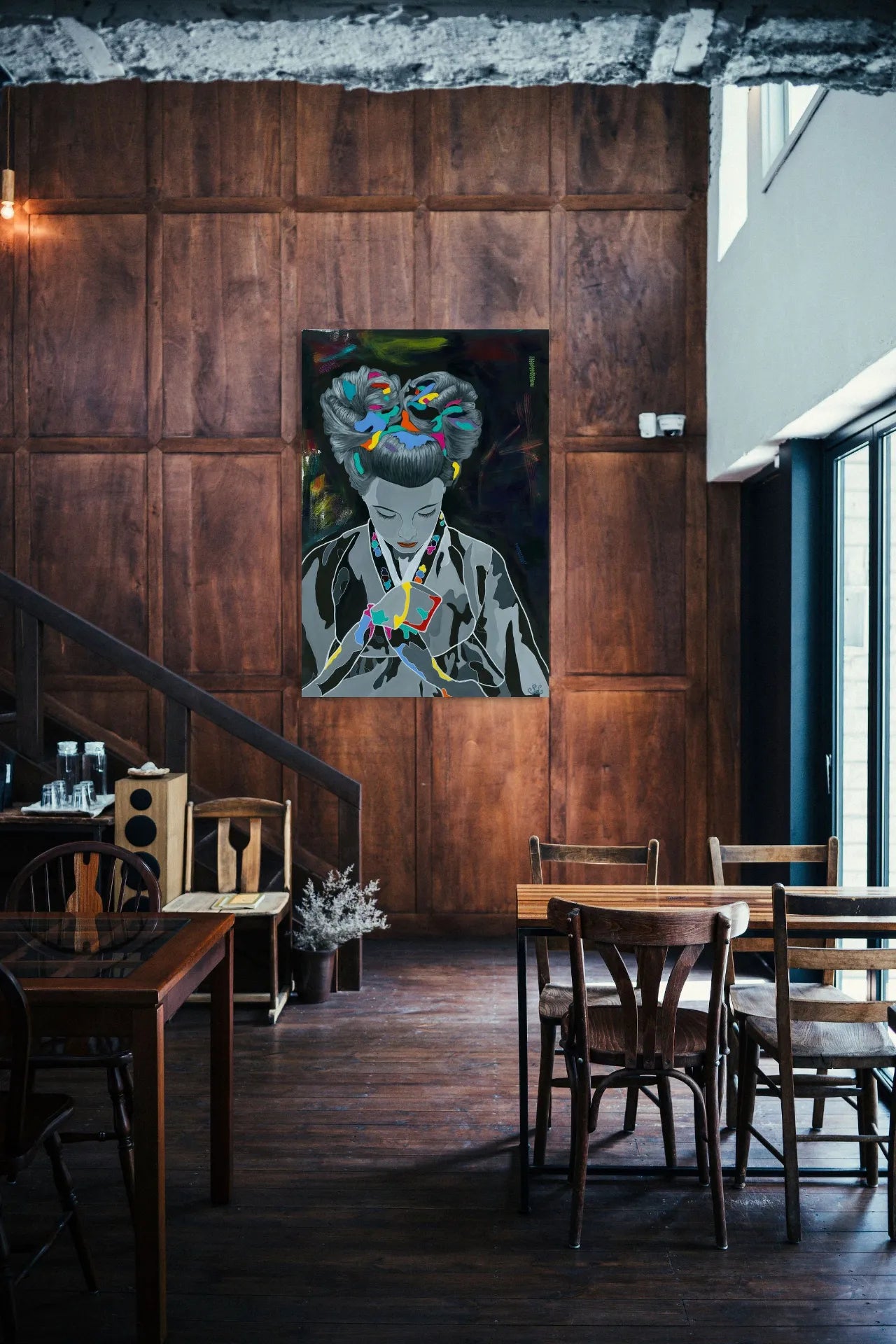 Abstract-Artowrk-by-Sung-Lee-Bonnie-Detail-Original-Canvas-Painting-Australia-Cafe