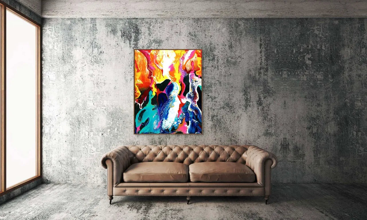 Abstract-Artwork-by-Sung-Lee-Movement-Colours-of-Pain-Leather-Lounge
