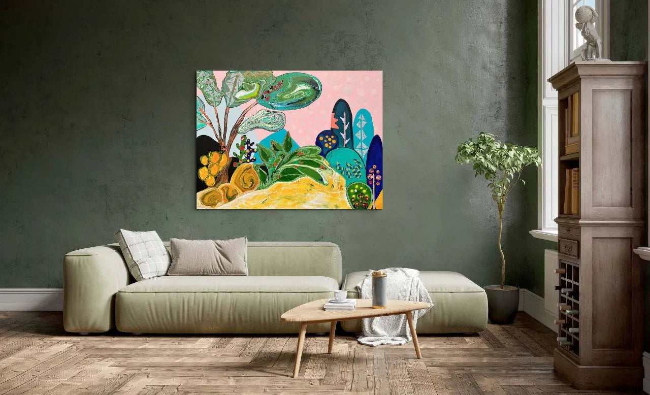 Abstract-Artwork-by-Sung-Lee-Nature-Series-Forest-Wonderland-Lounge-Room-Chromaluxe-Limited-Edition-Print