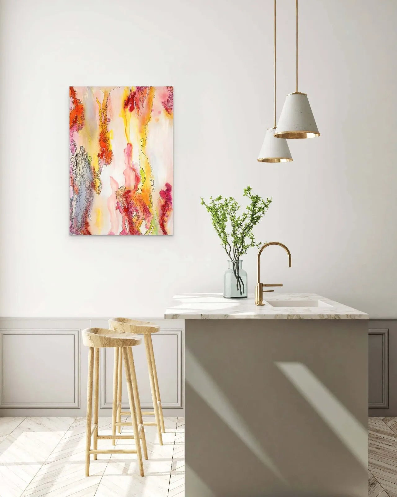 Abstract-Artwork-by-Sung-Lee-Nature-Series-Gum-tree--Kitchen-Chromaluxe-Limited-Edition-Print-Australia