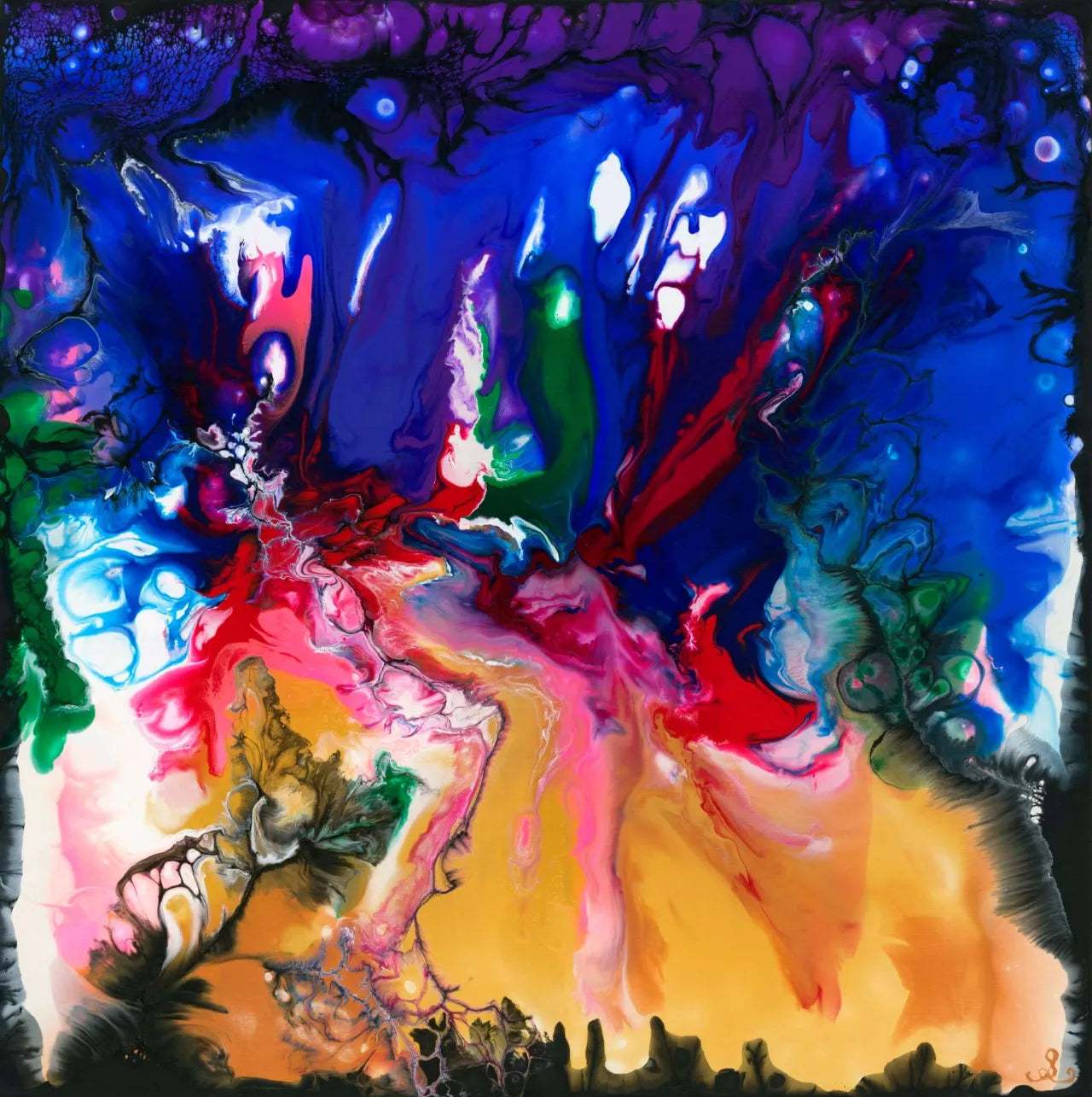 Abstract-Artwork-by-Sung-Lee-Nature-Series-Starry-Night-Original-Painting-on-Canva
