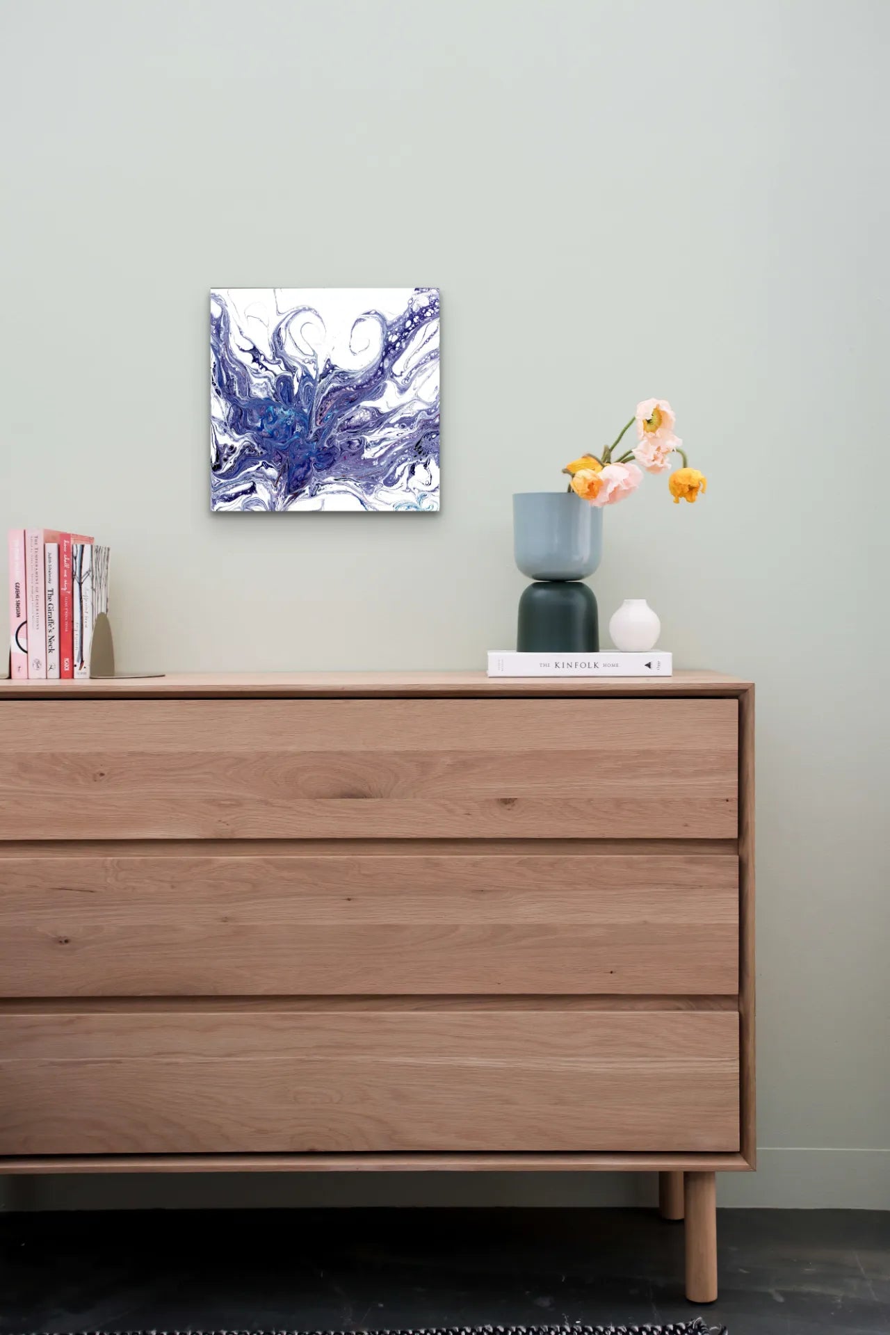 Abstract-artwork-by-sung-lee-Australia-original-acrylic-canvas-octupus-cabinet