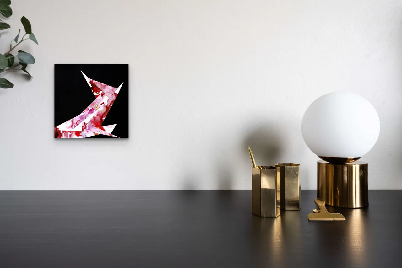 Happy Series - Origami Two (Original abstract painting on timber)