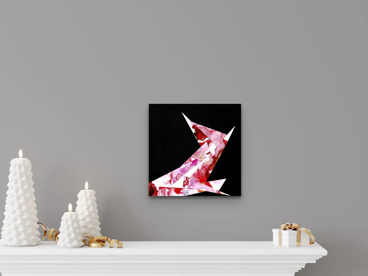 Happy Series - Origami Two (Original abstract painting on timber)