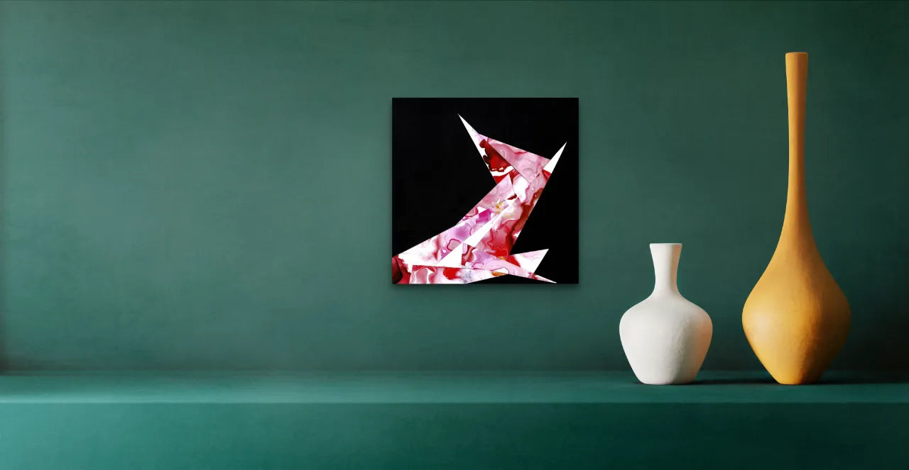 Happy Series - Origami Two (Original abstract painting on timber)