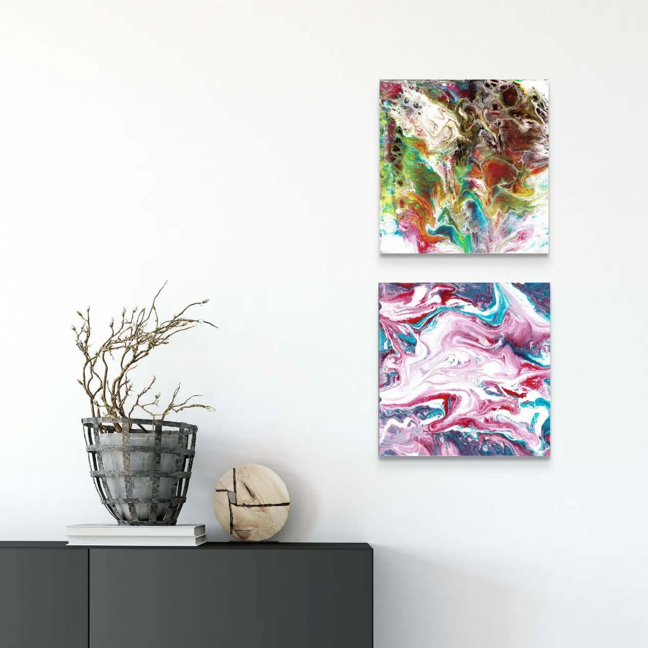 Abstract-artwork-by-sung-lee-Australia-original-mixed-media-on-canvas-bubble-gum-one-two_