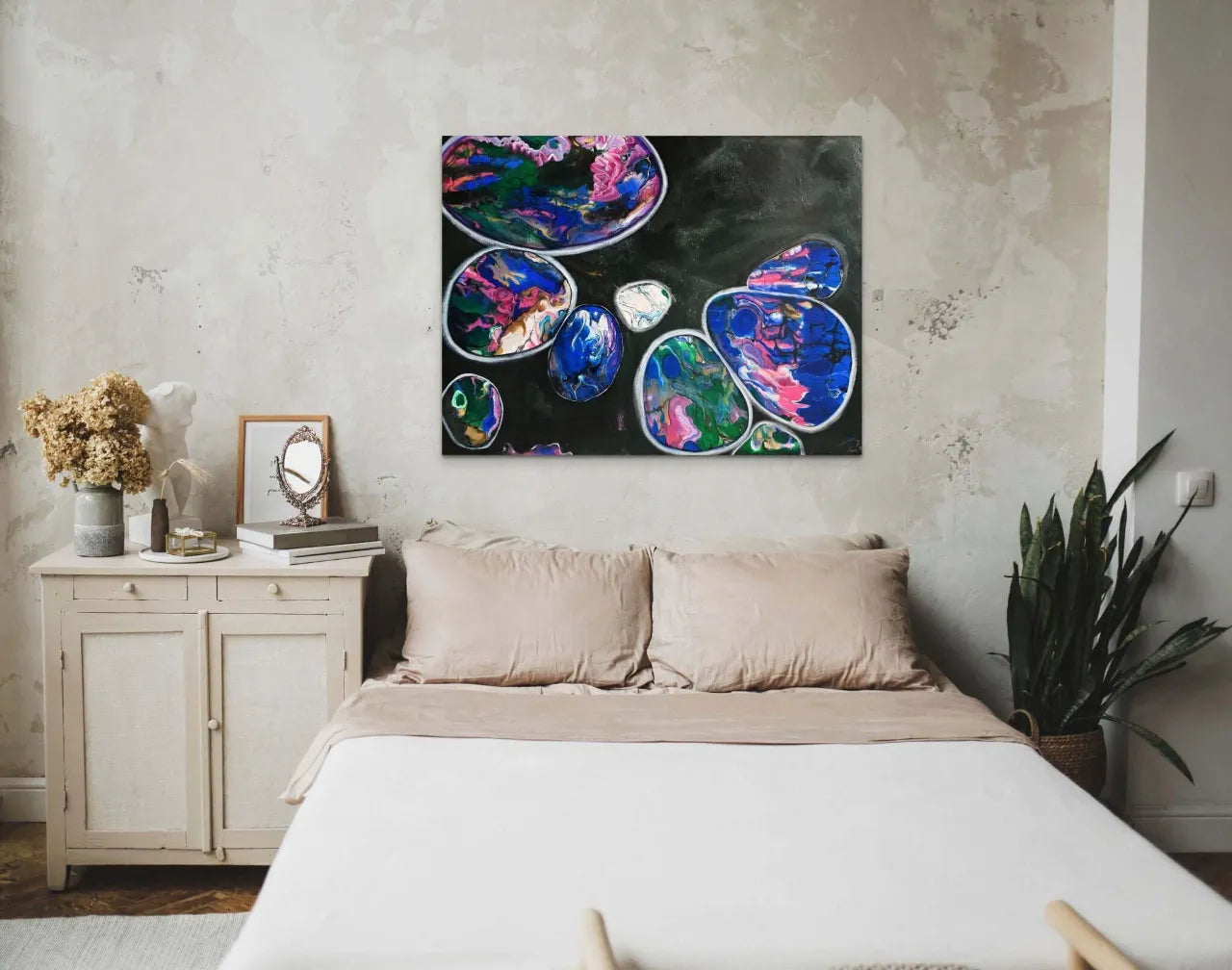 Abstract-Abstract-by-Sung-Lee-Paua-Shell-Bedroom-Canvas-Limited-Edition-Print-Australia
