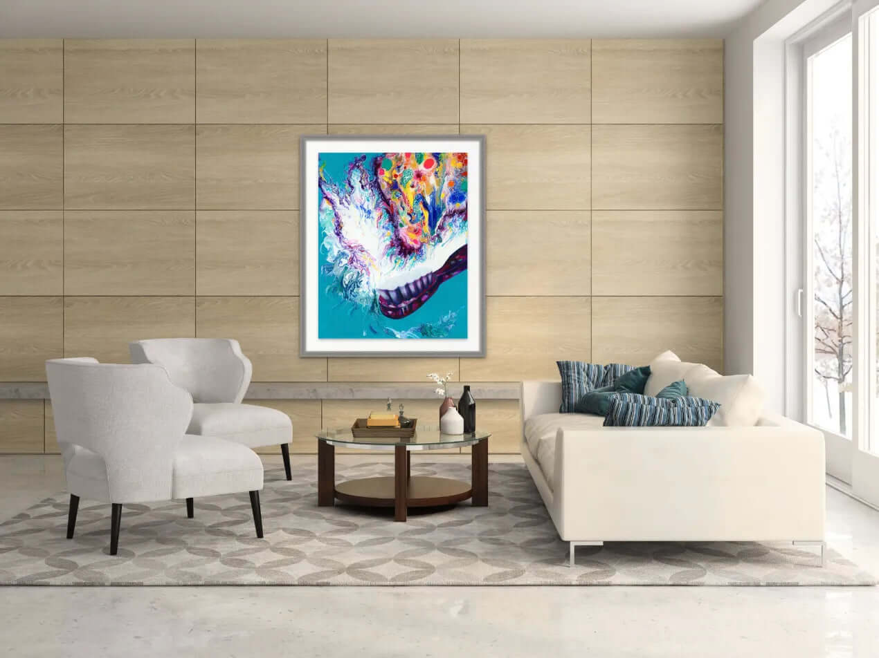 Abstract-Artwork-by-Sung-Lee-Happy-Splash-White-Lounge-Giclee-Limited-Edition-Print-Australia