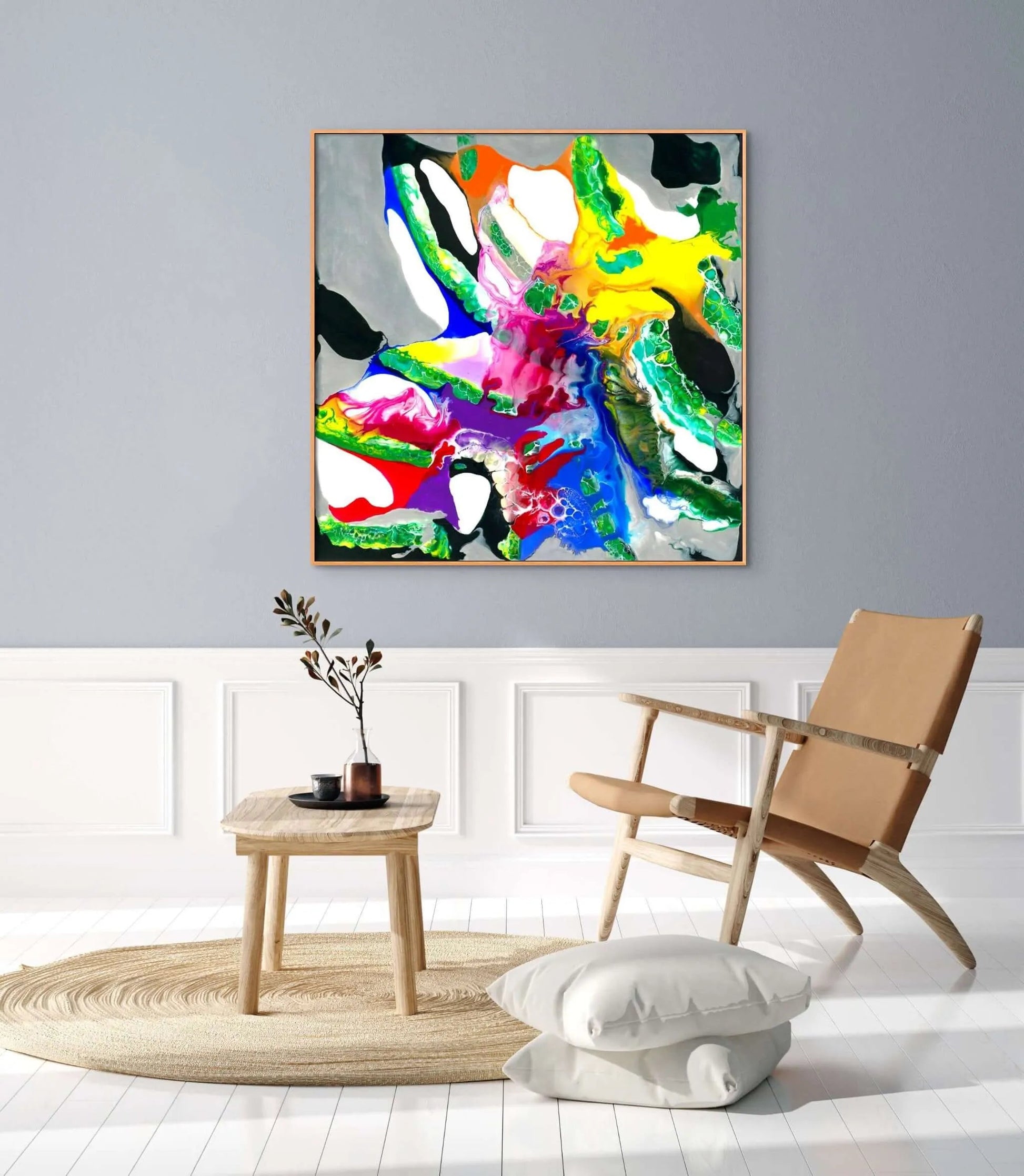 Abstract-Artwork-by-Sung-Lee-Map-of-Pain-Chromaluxe-Limited-Edition-Print-Australia-chair