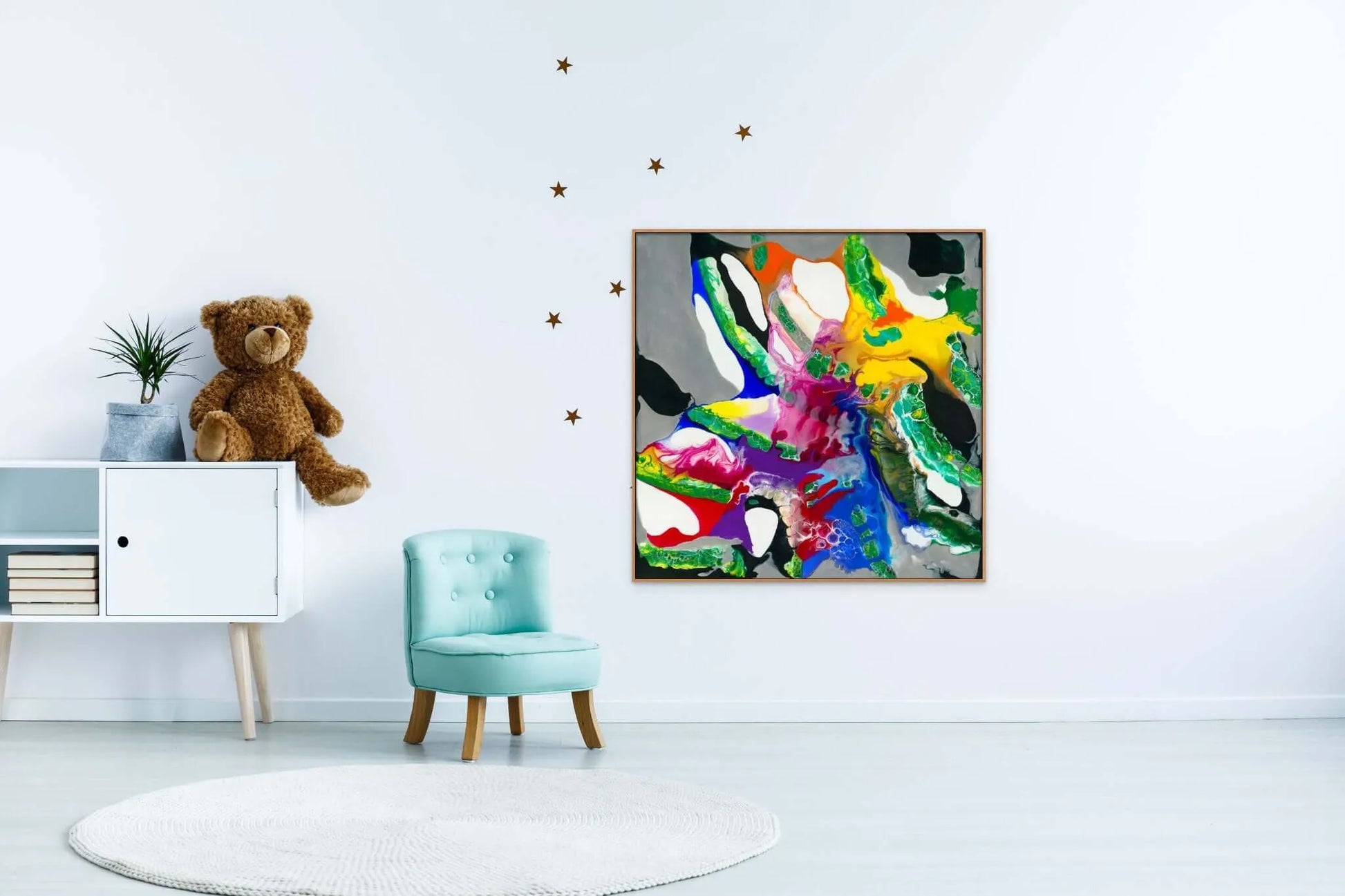    Abstract-Artwork-by-Sung-Lee-Map-of-Pain-Chromaluxe-Limited-Edition-Print-Australia-kids-room