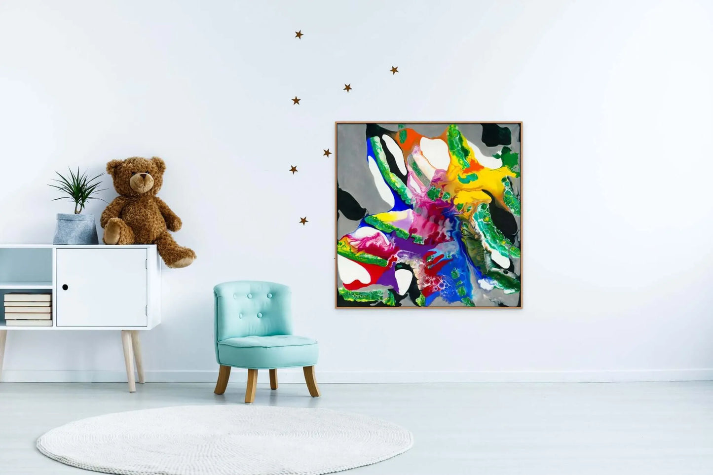 Abstract-Artwork-by-Sung-Lee-Map-of-Pain-Chromaluxe-Limited-Edition-Print-Australia-kids-room