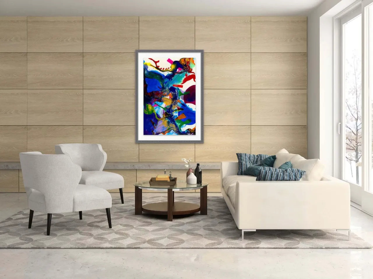 Abstract-Artwork-by-Sung-Lee-Movement-Inside-White-Lounge-Giclee-Limited-Edition-Print