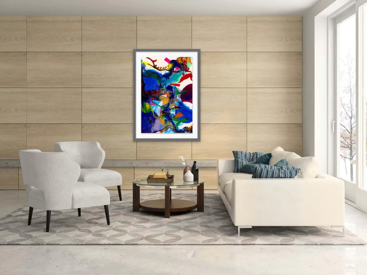    Abstract-Artwork-by-Sung-Lee-Movement-Inside-White-Lounge-Giclee-Limited-Edition-Print-