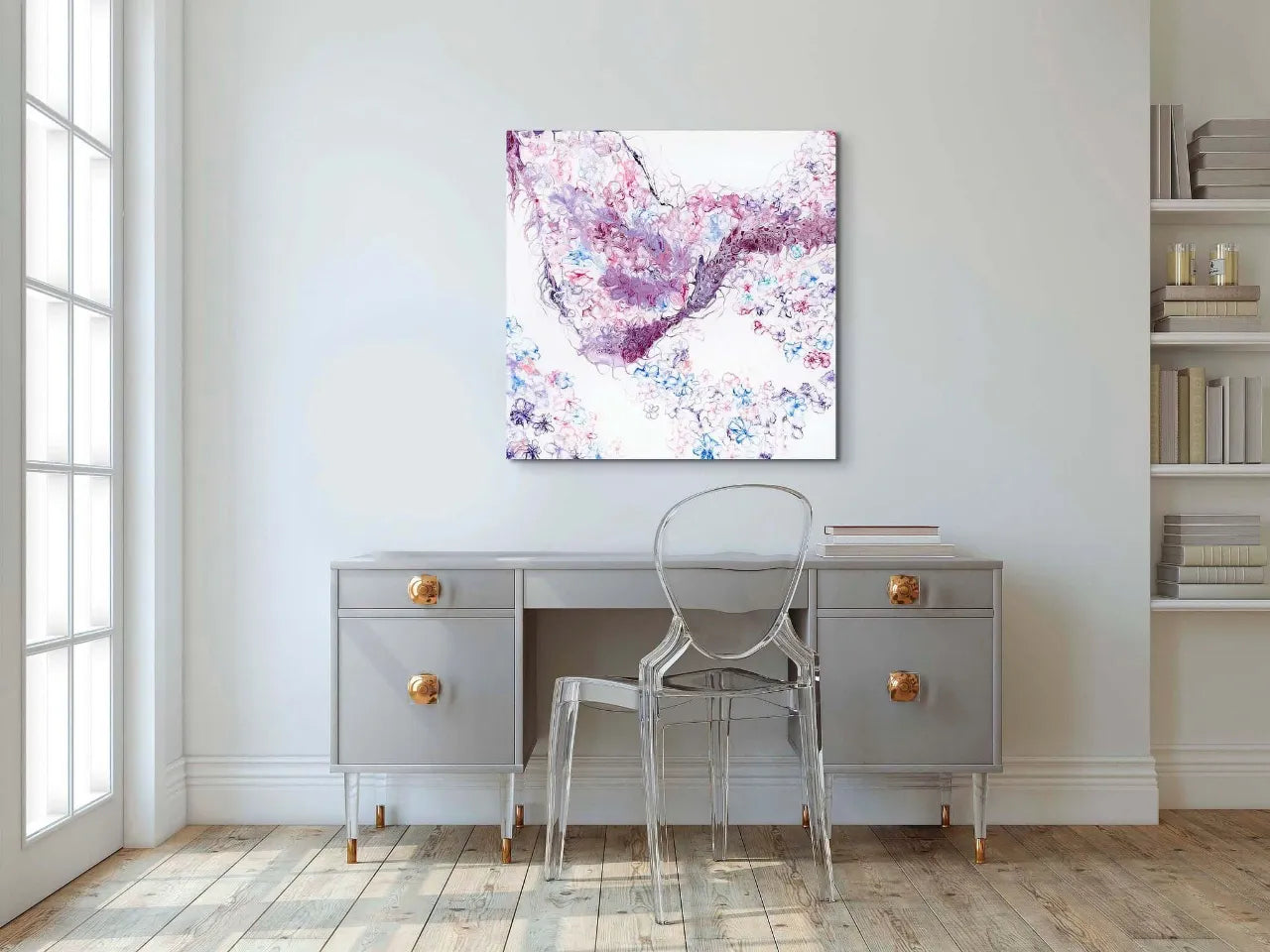 Abstract-Artwork-by-Sung-Lee-Nature-Series-Jacaranda-Two-Canvas-Limited-Edition-Print-Australia