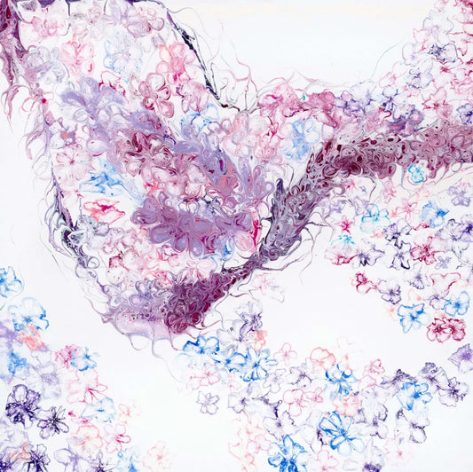 Abstract-Artwork-by-Sung-Lee-Nature-Series-Jacaranda-Two-Original-Painting-on-Canvas