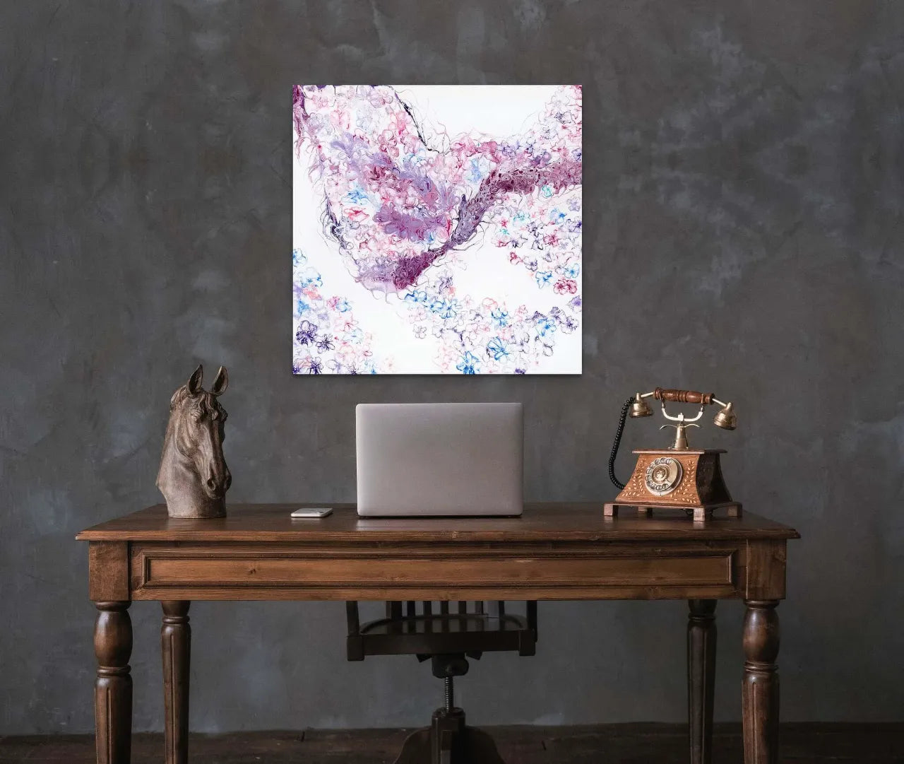 Abstract-Artwork-by-Sung-Lee-Nature-Series-Jacaranda-Two-Ornate-Desk-Chromaluxe-Limited-Edition-Print-Australia