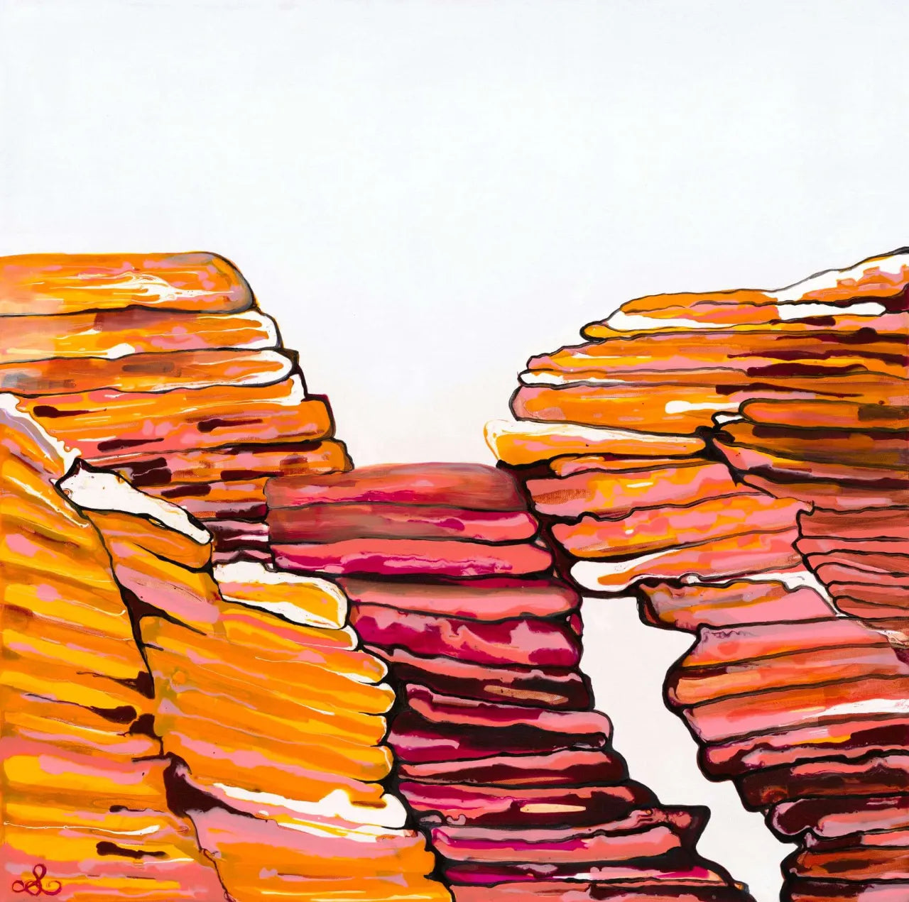 Abstract-Artwork-by-Sung-Lee-Nature-Series-New-Zealand-Pancake-Rocks-Original-Painting-Canvas