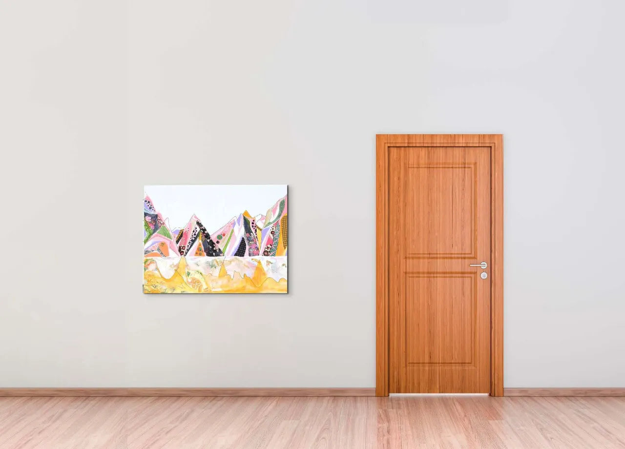 Abstract-Painting-by-Sung-Lee-Nature-Series-New-Zealand-Milford-Sound--Original-Artwork-on-canvas-Door